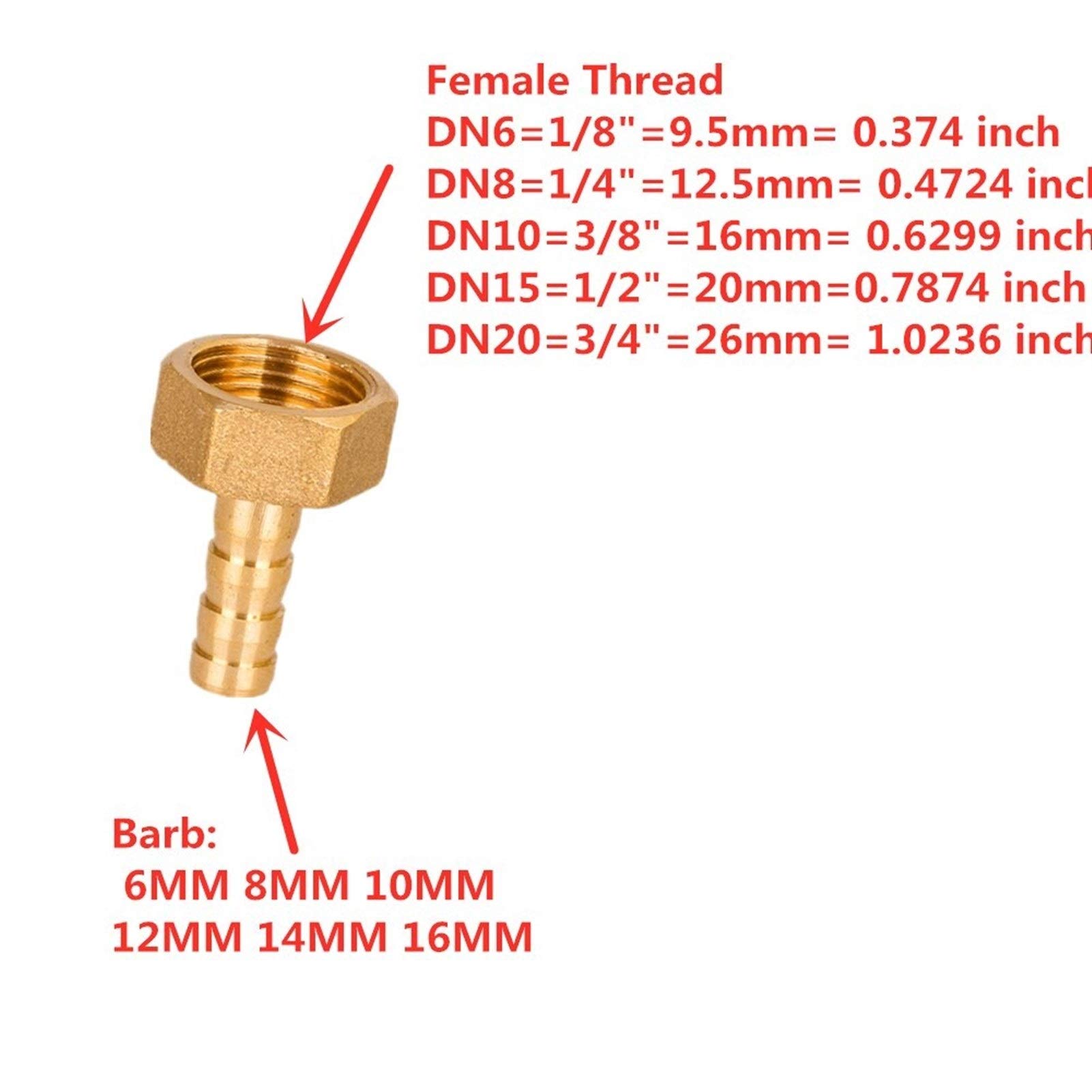 YDHfdc 2 Pezzi Connettore Coda Tubo Flessibile In Ottone Barb Coda - Foto 4