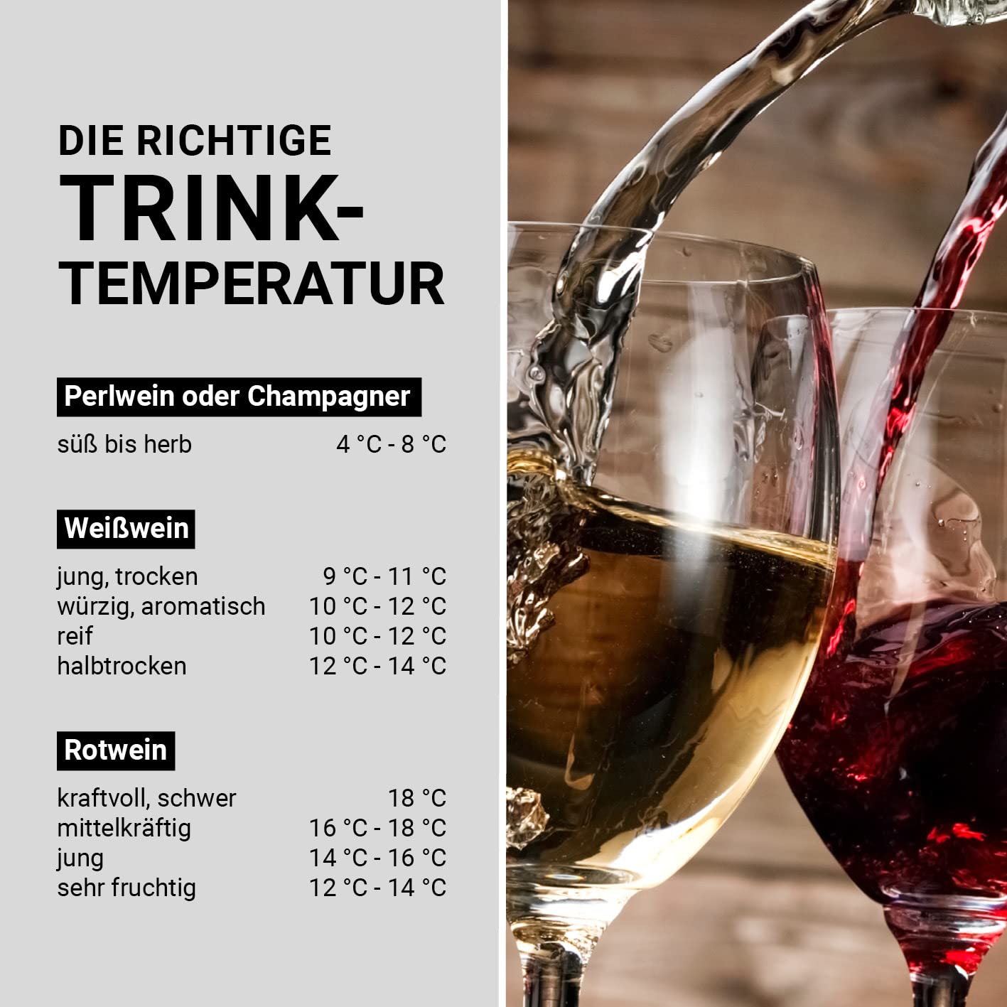 Weinkühlschrank 15 Flaschen Leise Kompressor Freistehend 4-18°C Thermoverglasung LC-Display LED-Beleuchtung