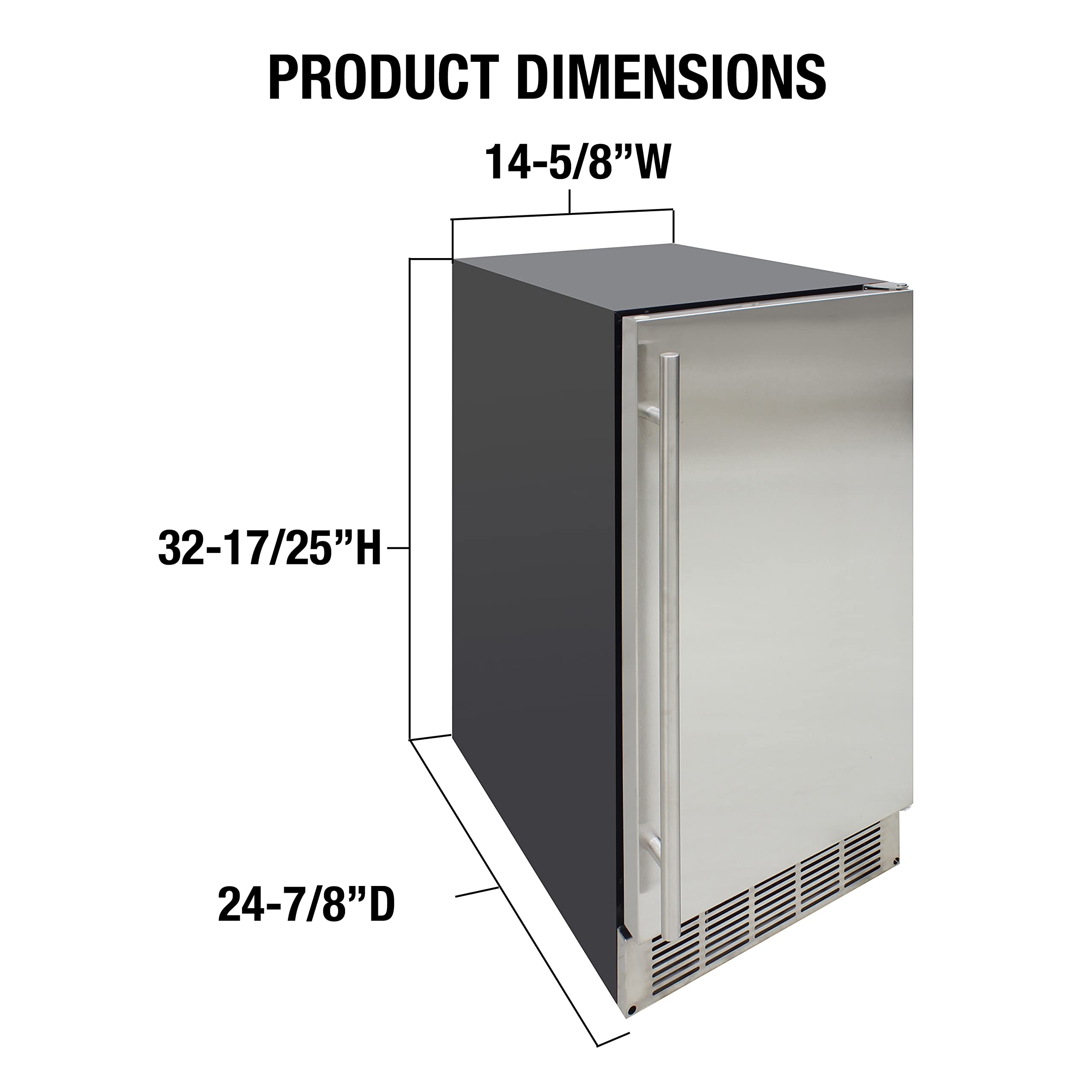 Brama Ice Maker Machine 50/Lbs. Ice Daily Undercounter Built-In Or Freestanding Stainless Steel Construction With Reversible Door And Auto Shut Off For Indoor Use, Metallic on Fridge.com - View 6