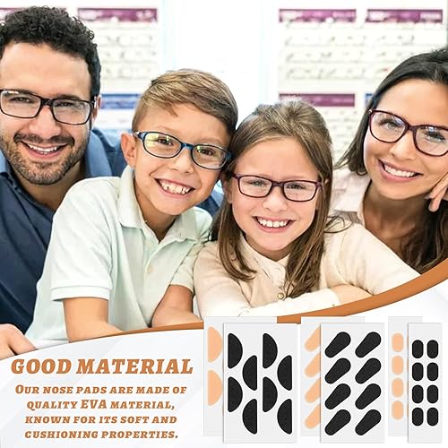 Miniatura 4 de Bewudy 24 pares de almohadillas para la nariz para lentes, silicona suave, con cámara de aire, almohadillas para la nariz, 0.059 in de grosor para
