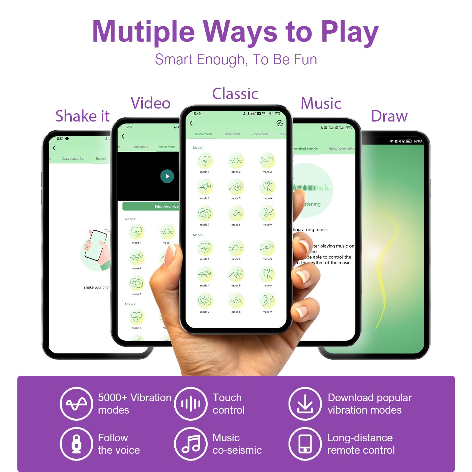 App Controlled Wearable Vibrator for Couples, Bluetooth Remote Control Butterfly Vibrator with G-Spot & Clitoral Stimulation, Rechargeable Quiet Waterproof Sex Toy for Women