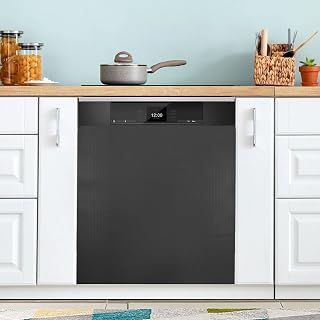 Black Dishwasher Magnet Cover Magnetic Sticker Dish Washer Door Panel Cover Fridge Kitchen Appliance Magnet Decal Sheet Decor 23x26 inch