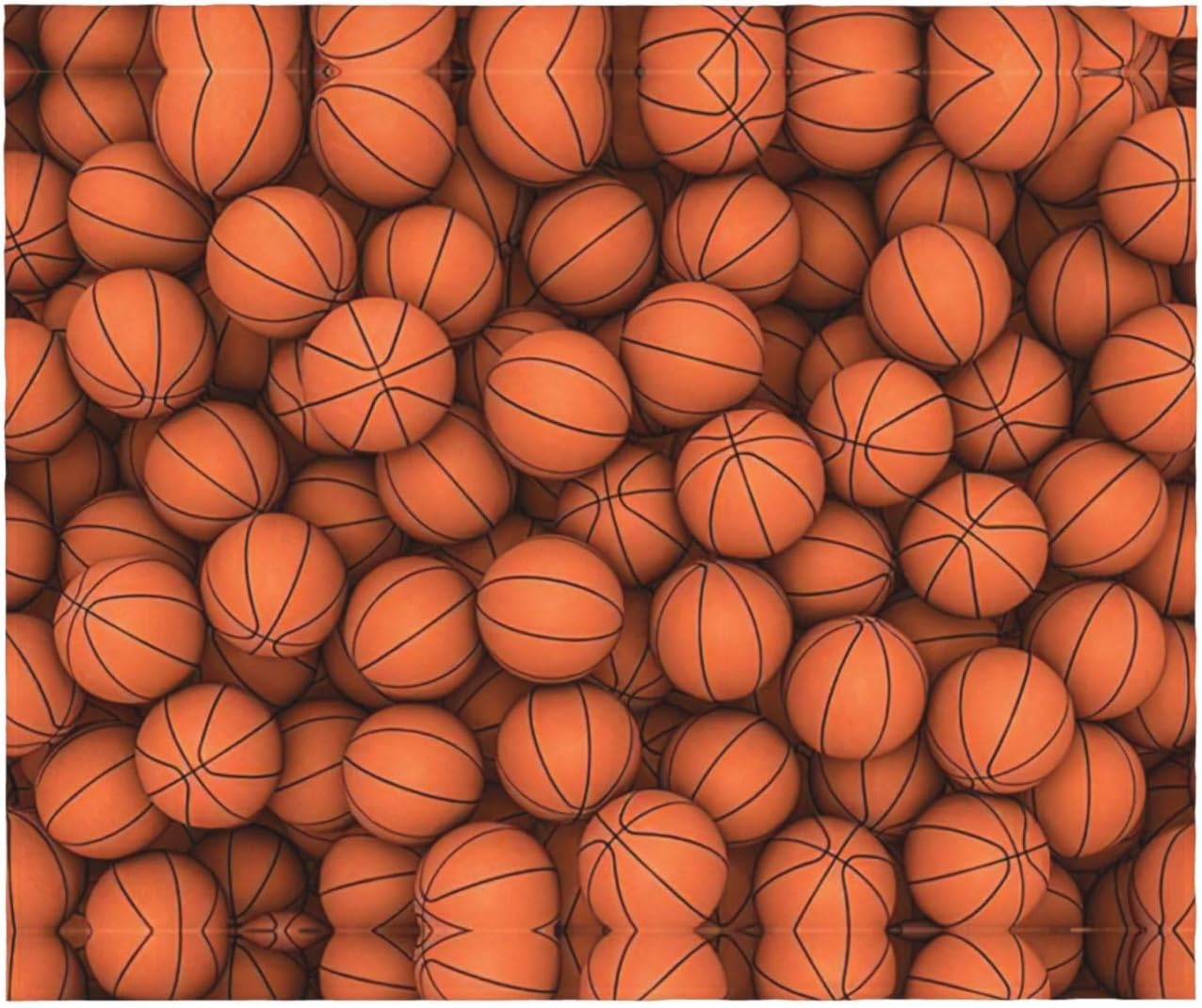 Basketball Orange Print Cozy Soft Blankets Warm 50x60 in Lightweight Blanket for Camping Travel