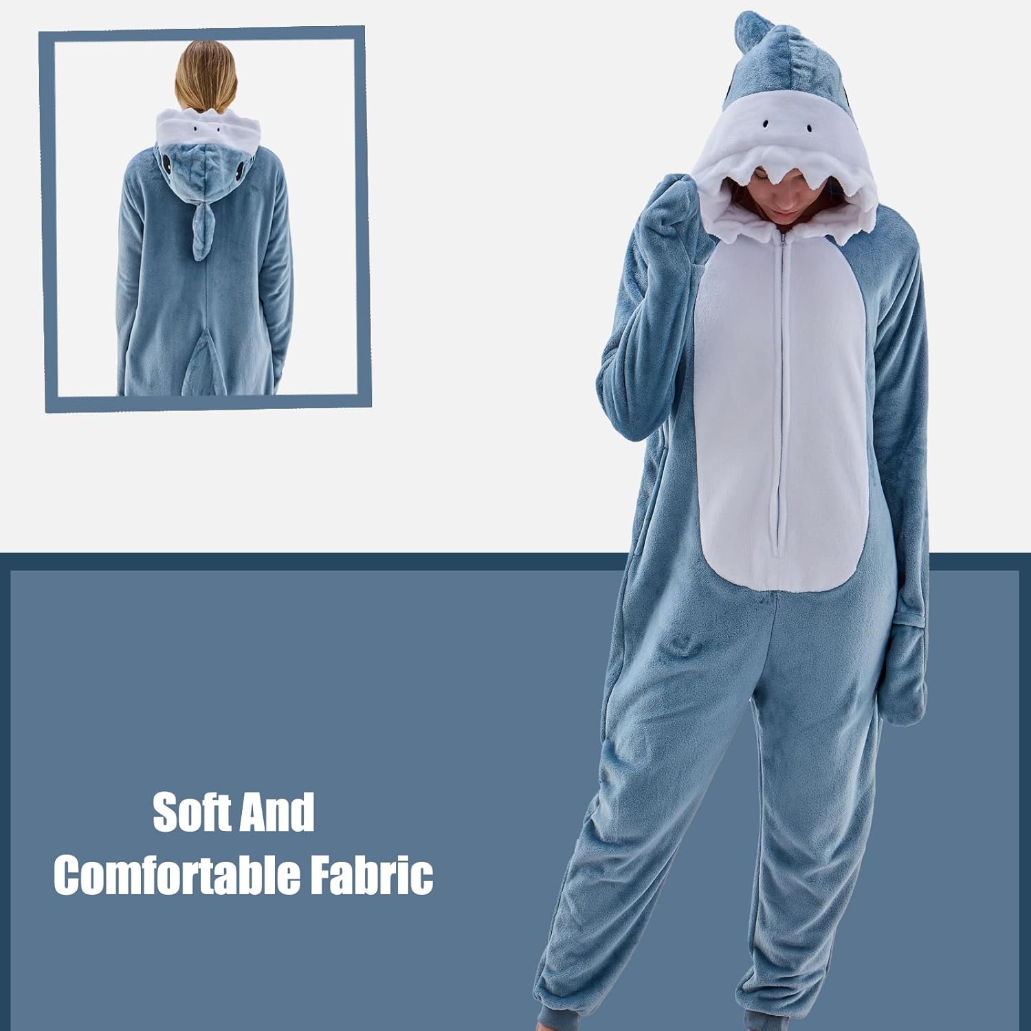 Unisex Adult Onesie Pajamas Animal One Piece Snug Fit Halloween Costume Sleepwear H... - Image 3