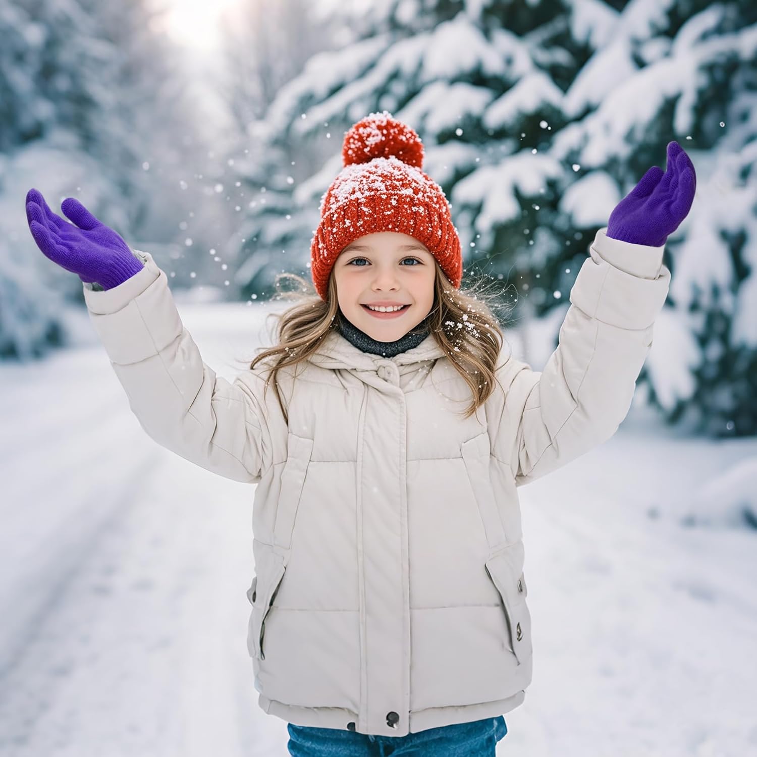 jiebor 12 Pairs Kids Warm Winter Knit Gloves for Boys Girls Children Kids - Image 4