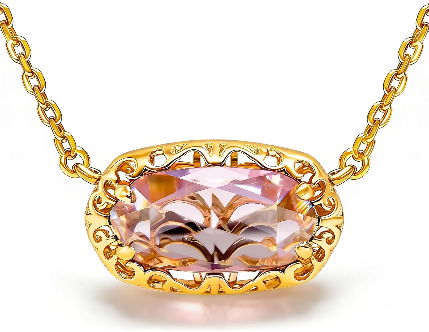 Gold Necklace for Women, Green/Red/Pink Birthstone Necklace, Cross Layered Necklaces, Hypoallergenic, Non Tarnish, Adjustable 15.9" to 17.9" Birthday Day Christian Gifts for Wife Everyday Wear