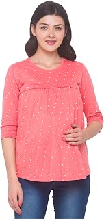 AV2 Women's Cotton Printed Regular Fit Nightwear Maternity Feeding Top Price In India