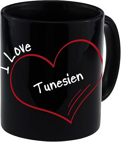 Mug Tasse Design I Love Tunisie Noir Amazon Fr Cuisine Et Maison