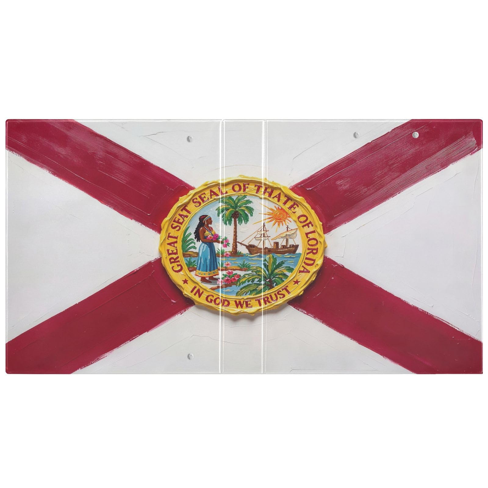 Peystean - Raccoglitore ad anelli rotondo a D da 3,8 cm, con portablocco integrato, copertina rigida stampata su un lato, confezione da 2 bandiere Florida