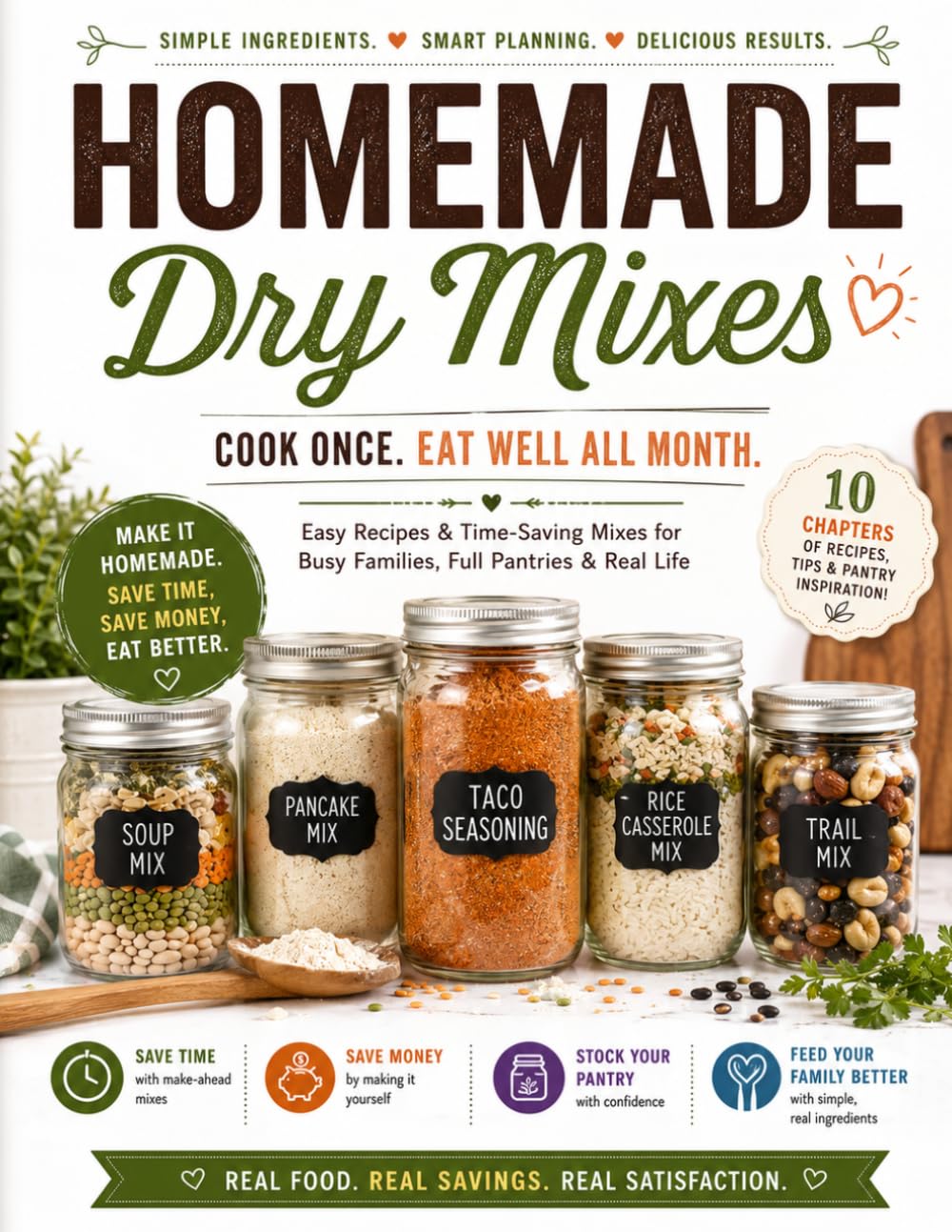 The Super Easy Dry Mix Pantry Cookbook for Beginners: Budget-Friendly Homemade Mixes, Shelf-Stable Recipes, and Make-Ahead Meals to Save Money, Shop Less, and Cook with Confidence