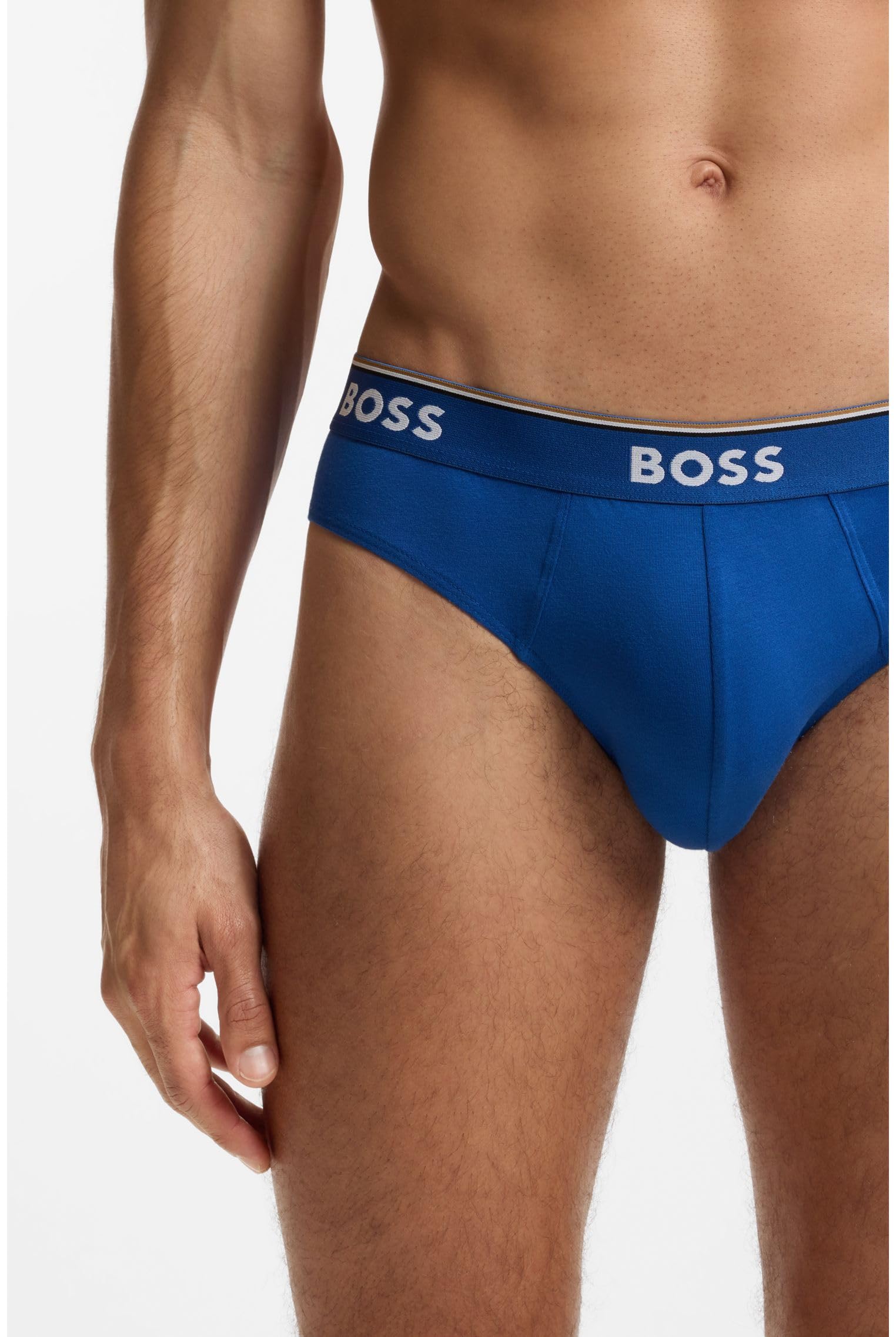 BOSS Męskie majtki Power Slips Briefs Cotton Stretch 3-pak, wielokolorowa, XL