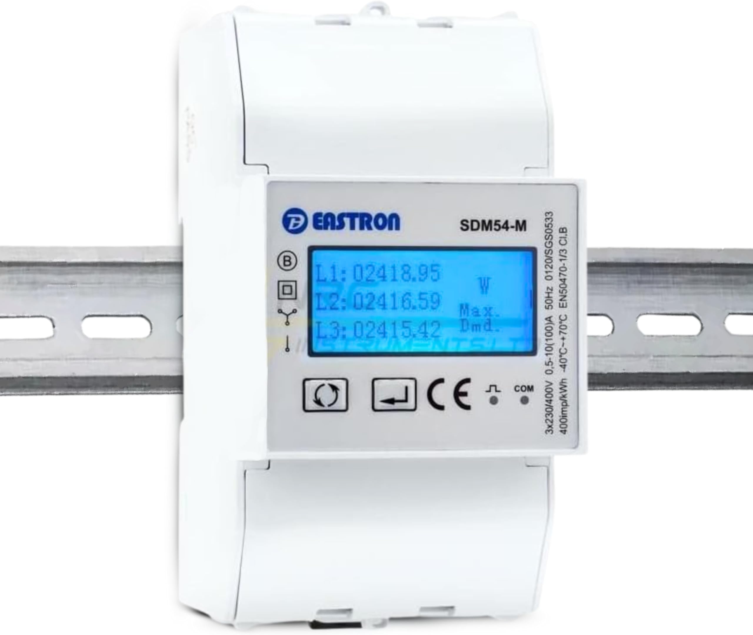 Eastron SDM54-M MID Certified Three Phase 100A Direct Connect Din Rail RS485 Modbus MID Meter for EV Chargers and Solar systems