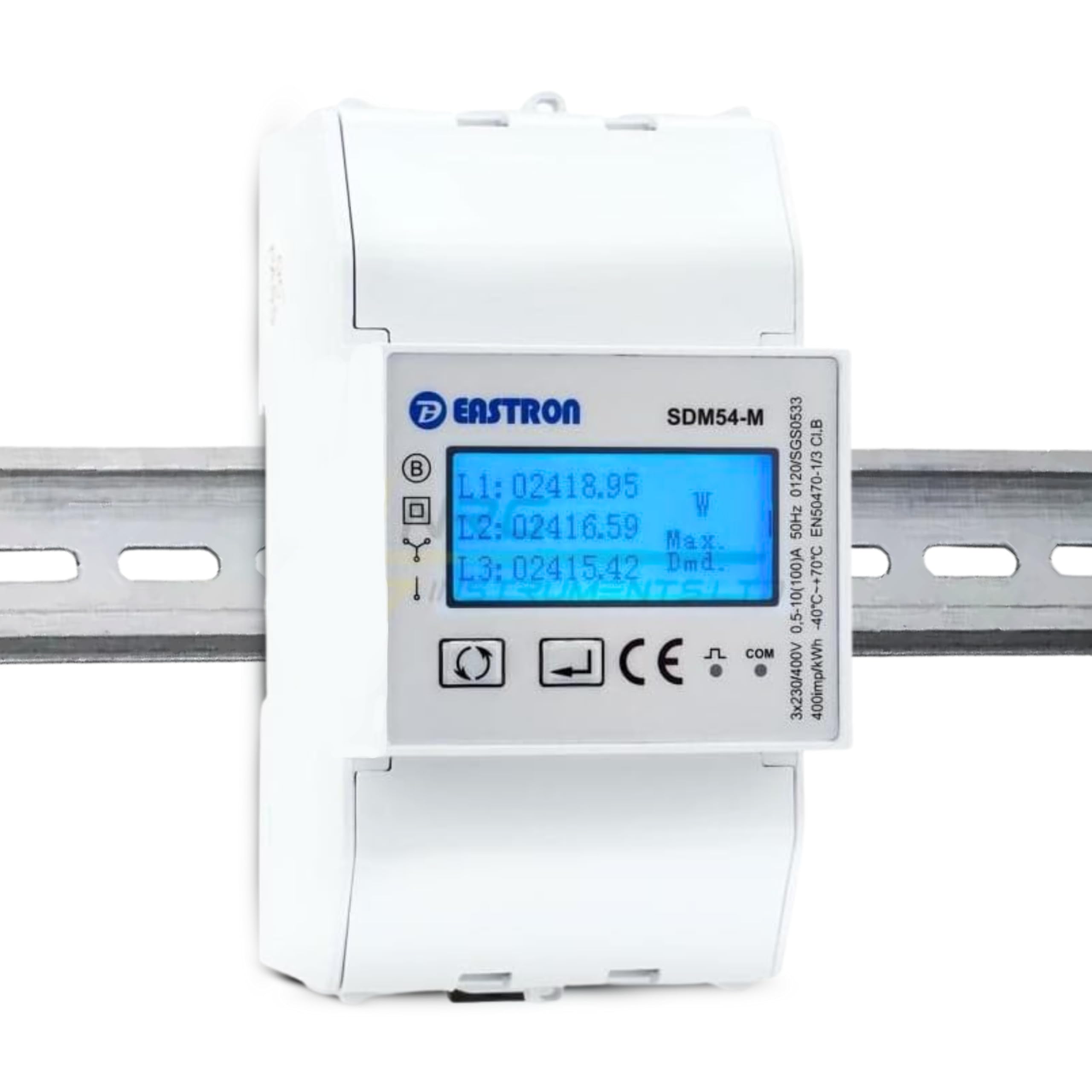 Eastron SDM54-M MID Certified Three Phase 100A Direct Connect Din Rail RS485 Modbus MID Meter for EV Chargers and Solar systems