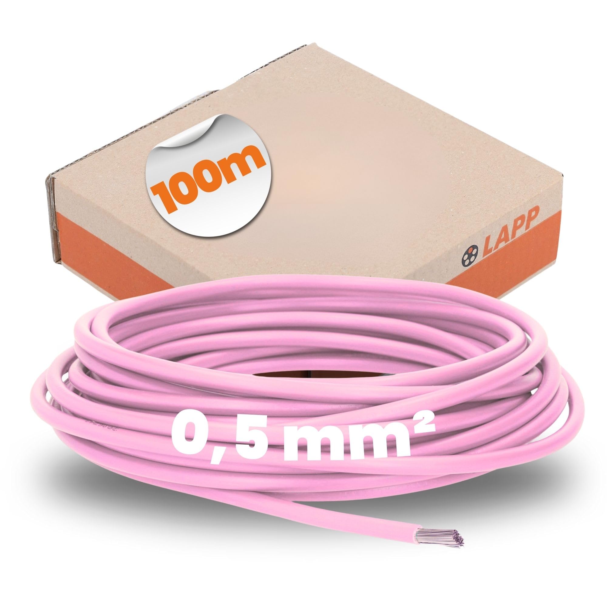 Câble électrique Helukabel H05V-K 0,5mm² - 100 M, Brun, Pour électronique - Neuf