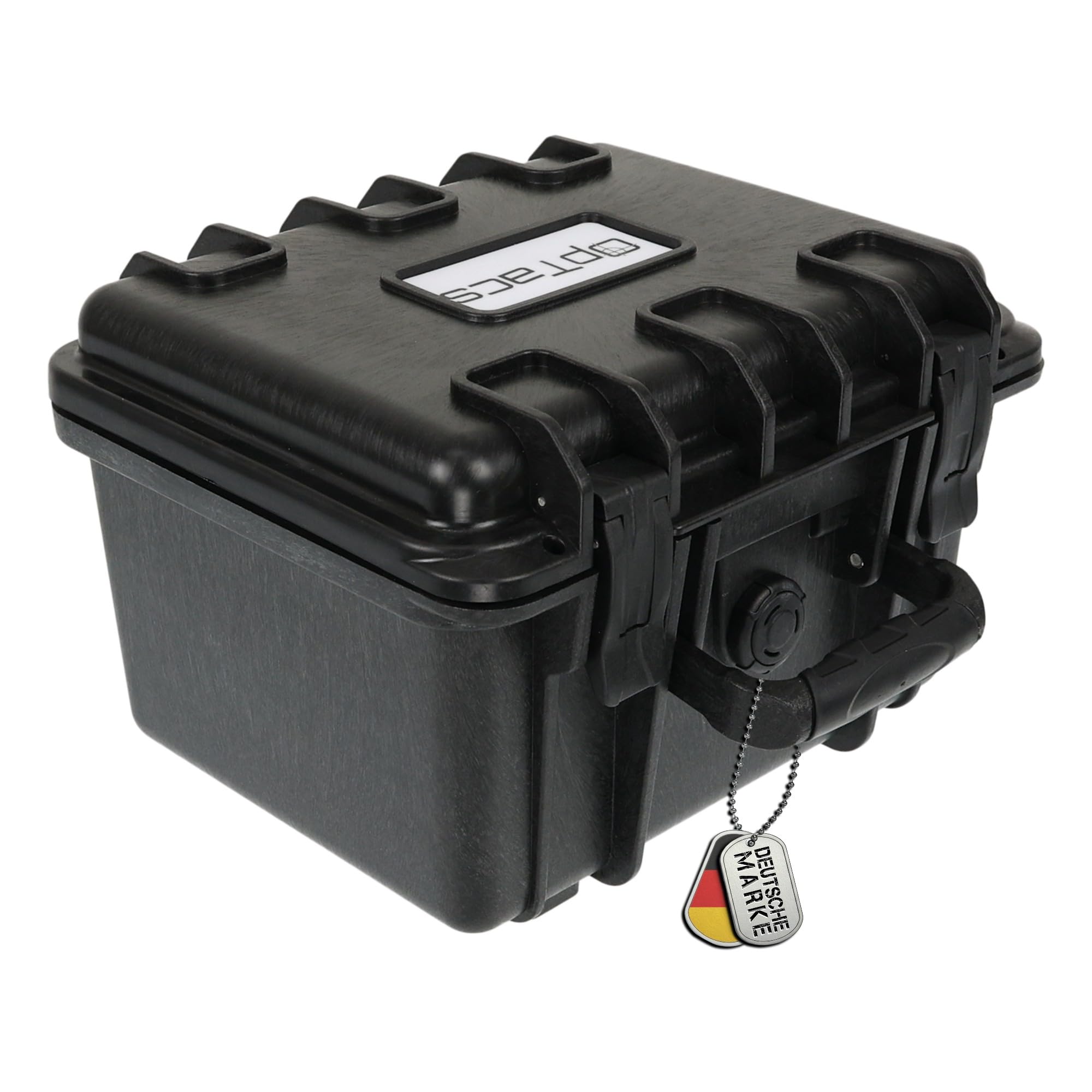 OpTacs Waffenkoffer Pistolenkoffer für Kurzwaffen mit Rasterschaumstoff abschließbar - Airsoft Pistole Gun Case 27x23x18cm wasserdicht für Waffen und Zubehör