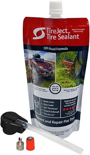 TireJect Off-Road Tire Sealant Kit - 5-in-1 Sealing - Fix and Prevent Flat Tires (10oz)