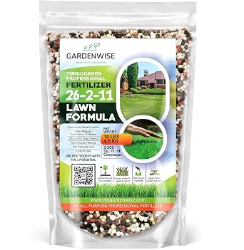 Gardenwise TurboGreen Premium Lawn Fertilizer with Iron - Advanced Nitrogen & Iron-Rich Formula for Lush Growth | Eco-Friendly Grass Fertilizer for Spring & All Seasons | Slow-Release 1 Quart