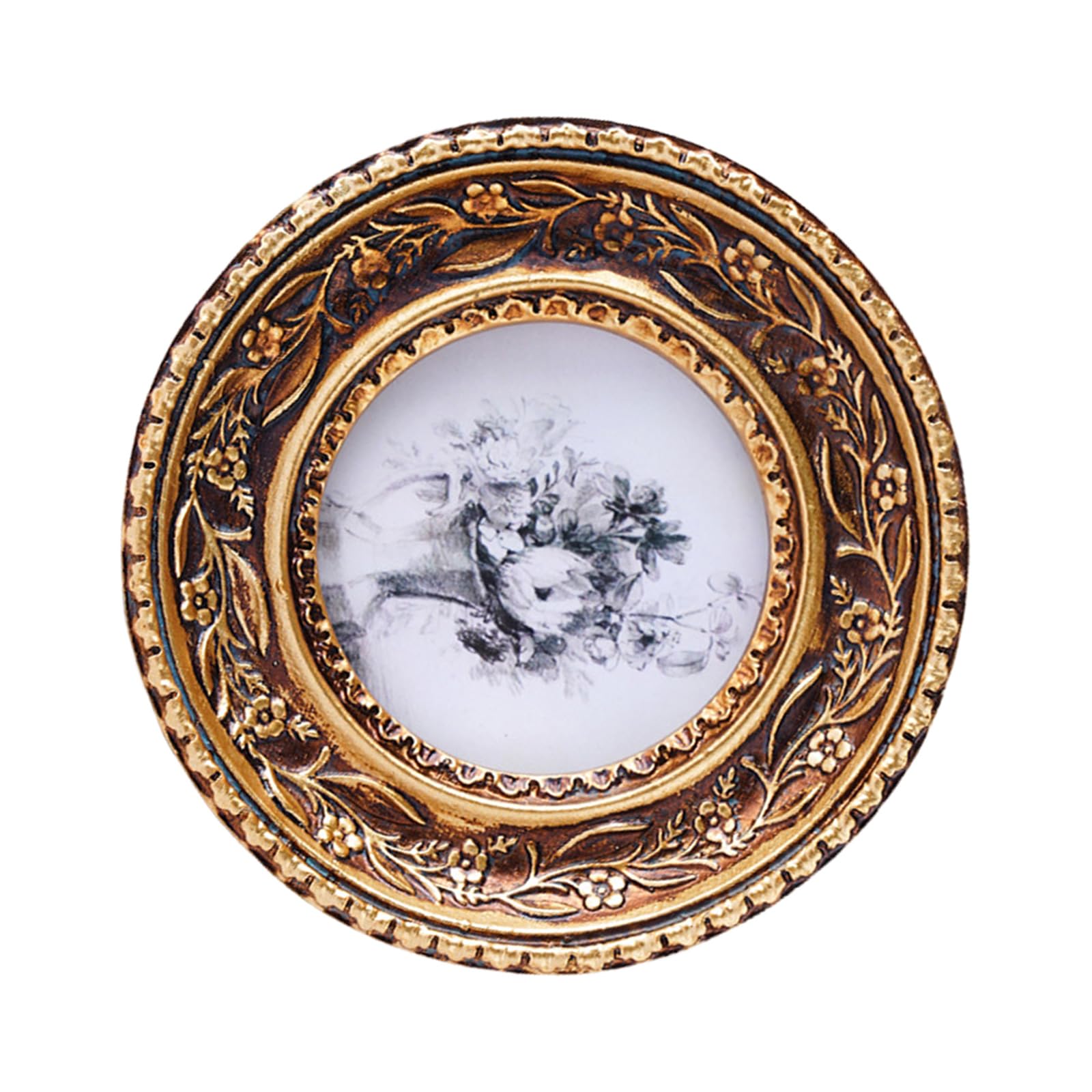 APGLSXY Ornate Resin Wall Art Photo Frame Antique Bronze Gold Carving Desktop Picture Frame for Living Room Bedroom Decors Antique Wall Art Decors