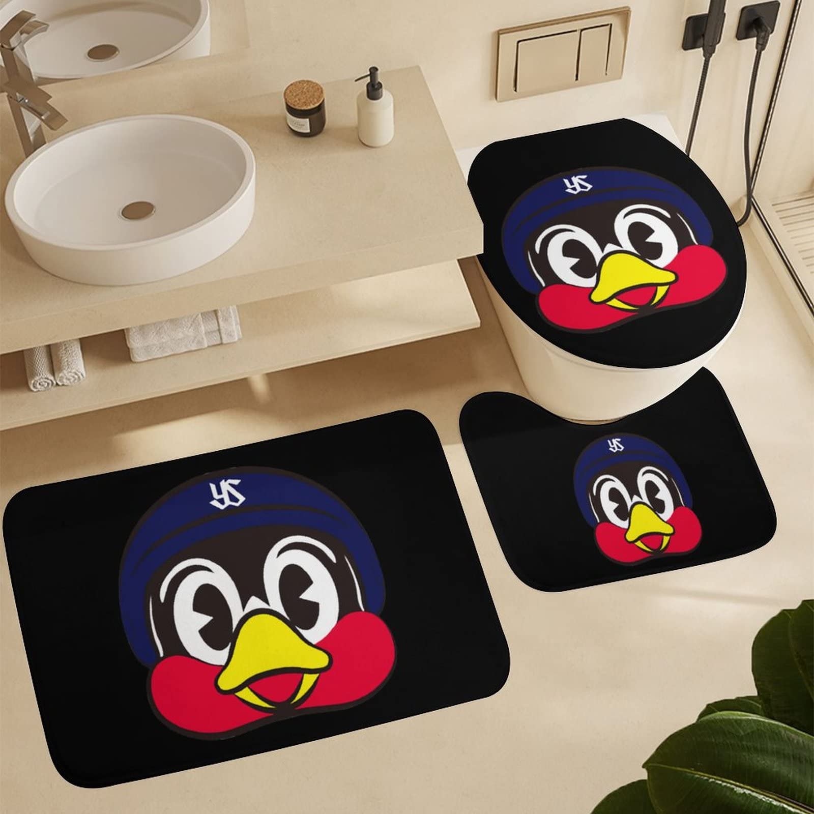 Amazon | トイレマット 3点セット 東京ヤクルトスワローズ つば九郎
