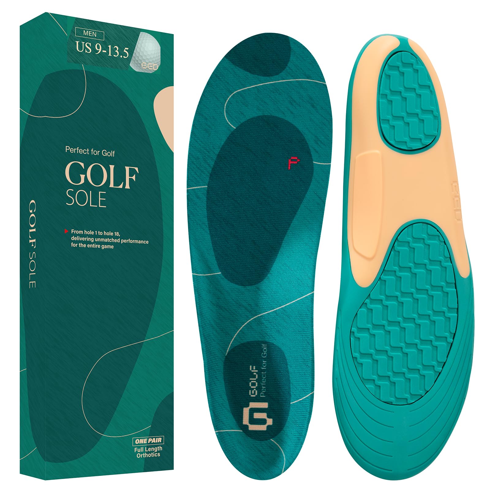 GED Golf Shoe Insoles for Men & Women, Arch Support & Shock Absorption | Trim-to-fit repl…