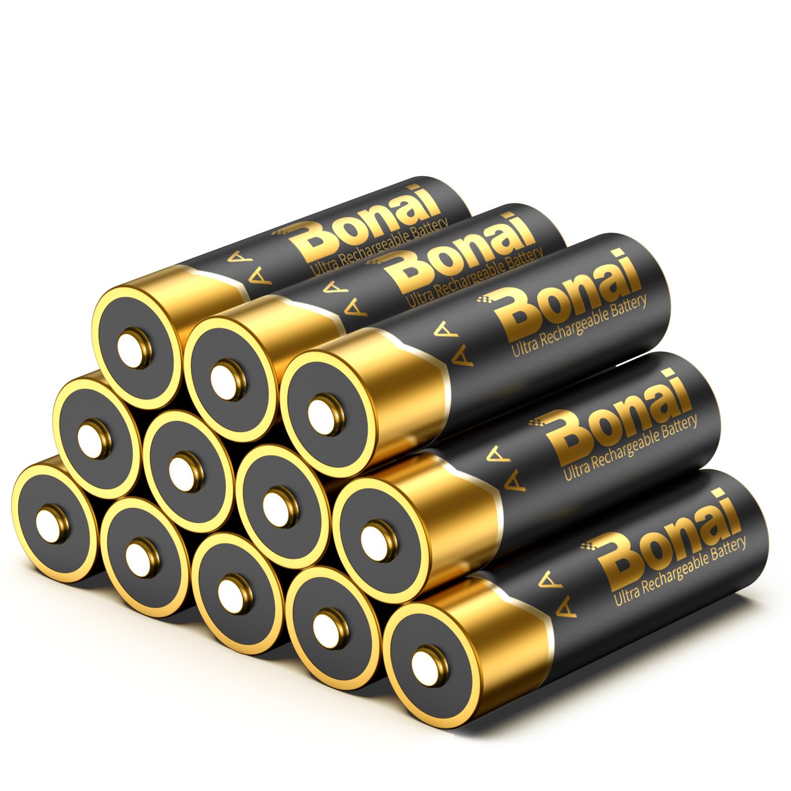 BONAI 単三電池 充電式 12個ニッケル水素 大容量2800mAh 単3電池 充電式 液漏れ防止設計 自然放電抑制 環境友好タイプ 約1200回循環使用可能 充電池 単3