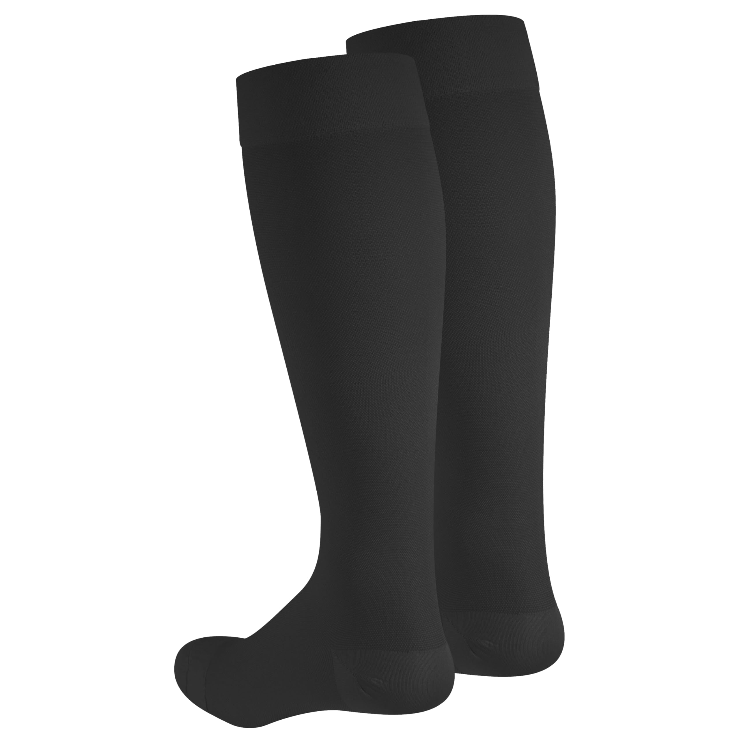 NuVein Medical Compression Stockings, 20-30 mmHg Support for Women & Men, Microfiber Knee Length, Closed Toe, Black, 2X-Large
