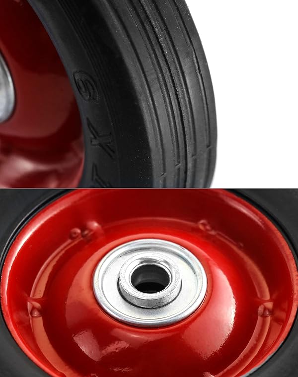 QWORK 2 Pack 6" x 1.5",1/2" Axle, Premium Rubber Wheel with Ball Bearing, Hand Truck Wheel, Capacity up to 132 lbs by QWORK - Used condition - Image 5