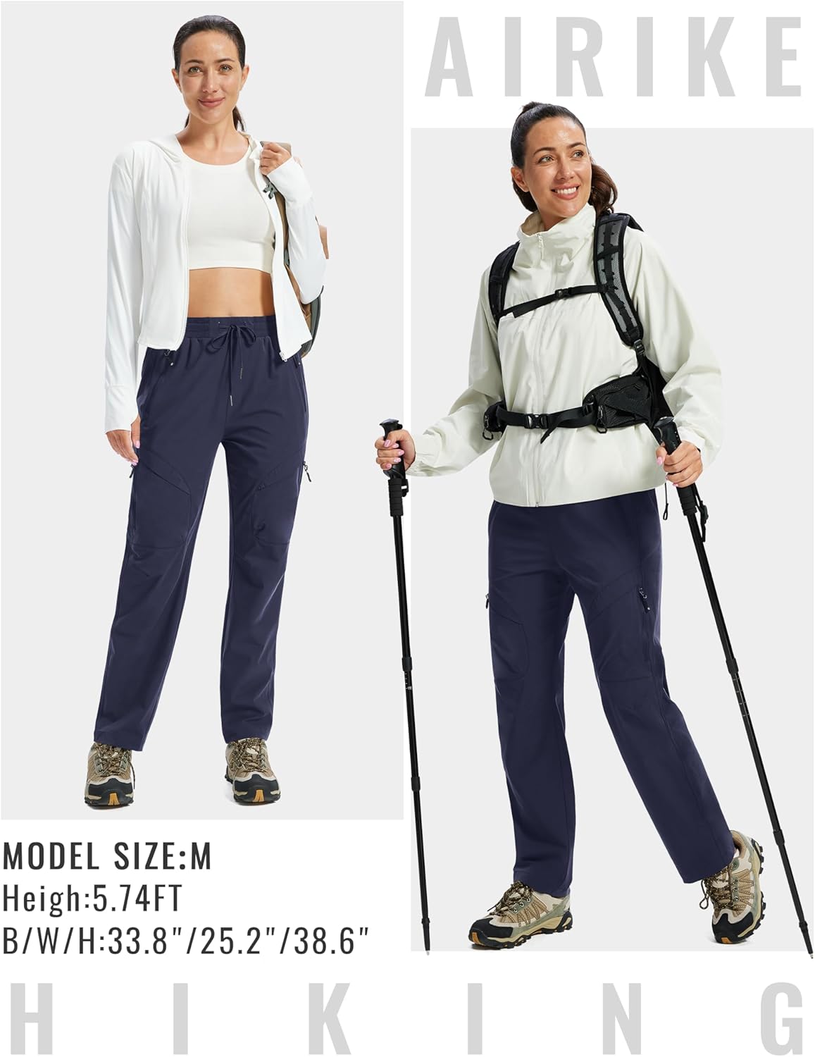 AIRIKE Women's Hiking Cargo Pants Lightweight Quick Dry Joggers Sweatpants Casual Work Travel Outdoor Pant with Pockets