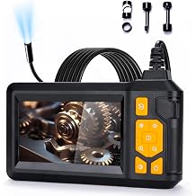 4.3" HD Endoscope Camera, IP67 Waterproof Inspection Borescope, 1080P Snake Camera with 8 LED Lights, 16.4FT Semi-Rigid Cable, Digital Sewer Camera for Home & Industrial Use
