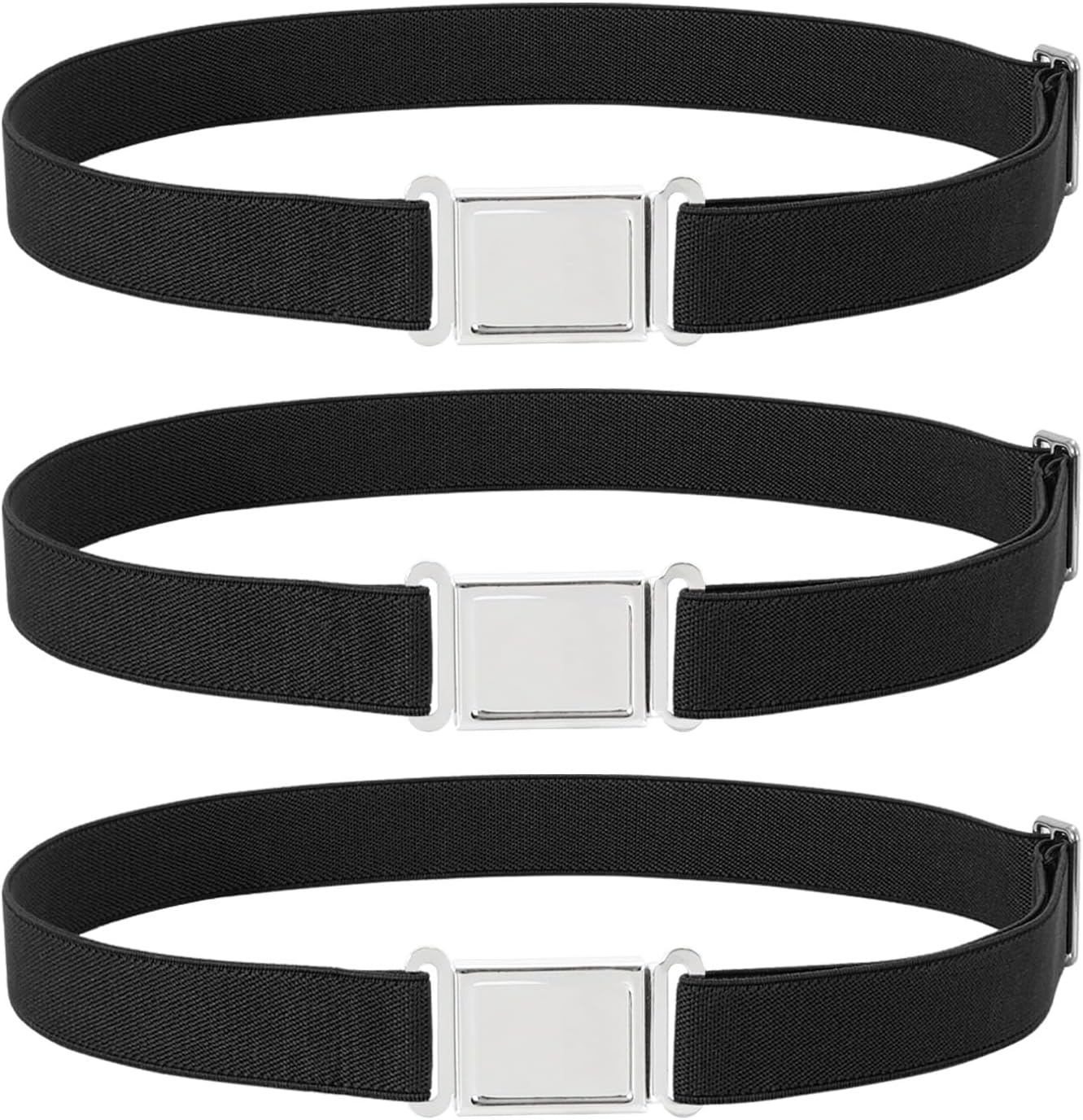 XZQTIVE 2 Pack Kids Adjustable Magnetic Belt Boys Girls Elastic Belt with Easy Magnetic Buckle