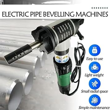 Pipe Beveling Machine, Electric Chamfering Tool for Internal Expansion Grooves, Multi-Functional Design for 1.1-3.0 Inch Diameters