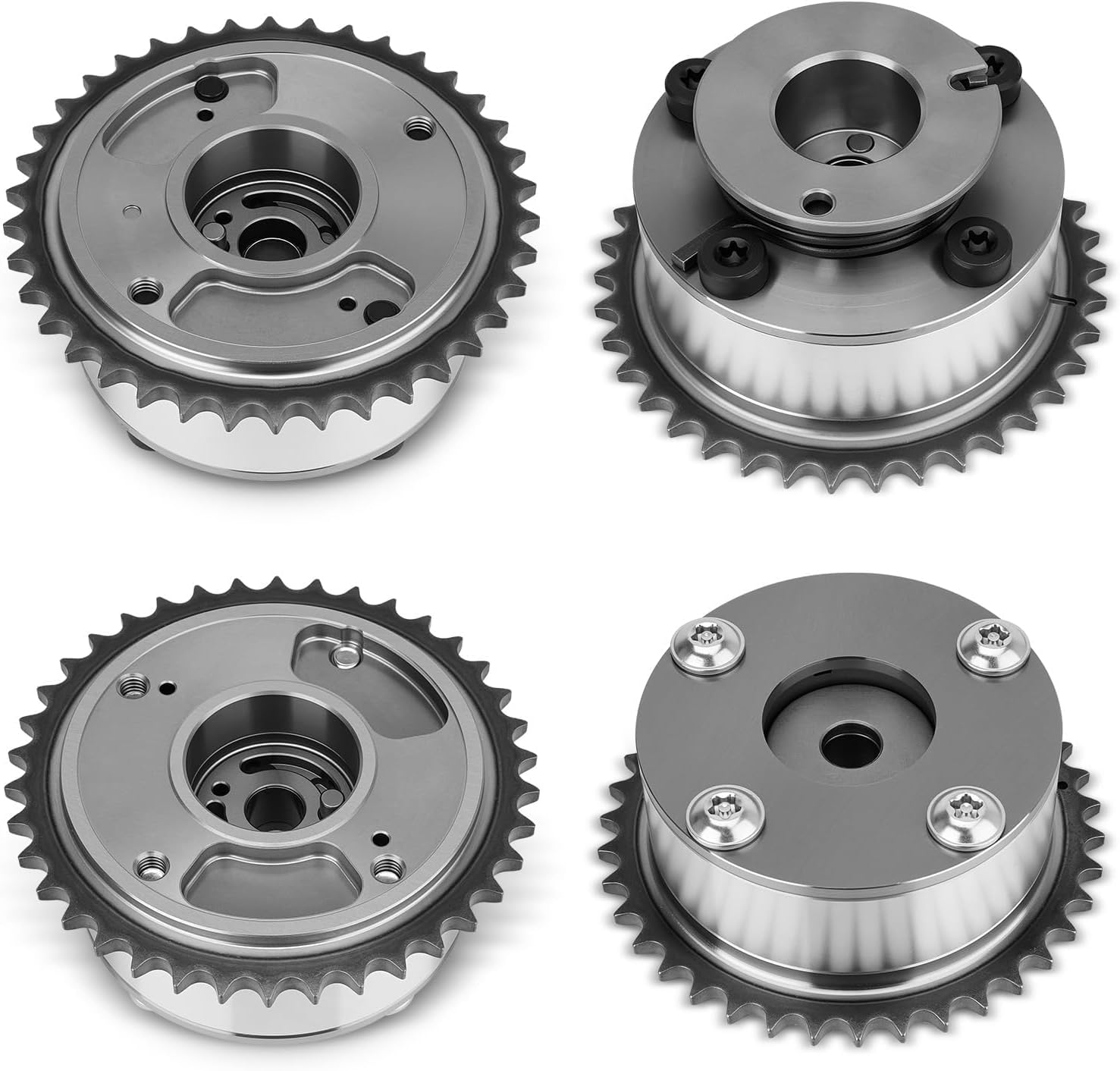Intake & Exhaust Timing Camshaft Sprocket Cam Phaser VVT Gear Compatible with Hyundai Azera Genesis Santa Fe, Kia Cadenza Sedona Sorento K900 3.3L 3.8L V6 2011-2020 Replace# 243503CGA1 243703CGA0