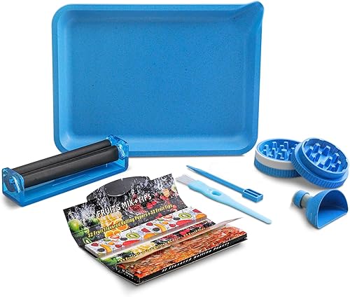 Juego de 6 bandejas y accesorios para rodar azul