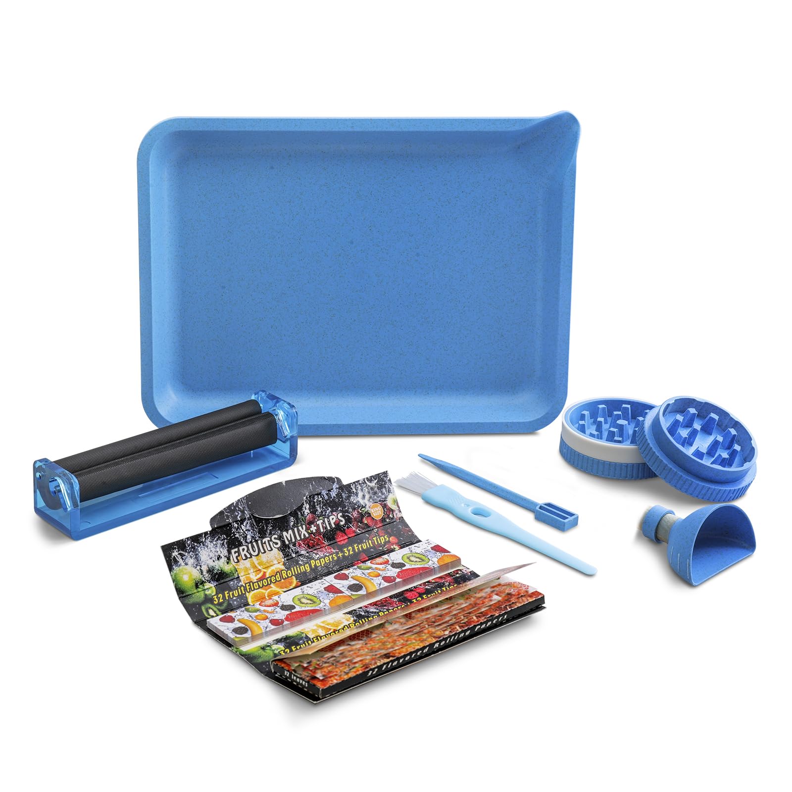 Amazon.com: CHEEMAR 6 Pack Kit – Blue Rolling Tray Set with Accessories for  Everyday Use : Health & Household