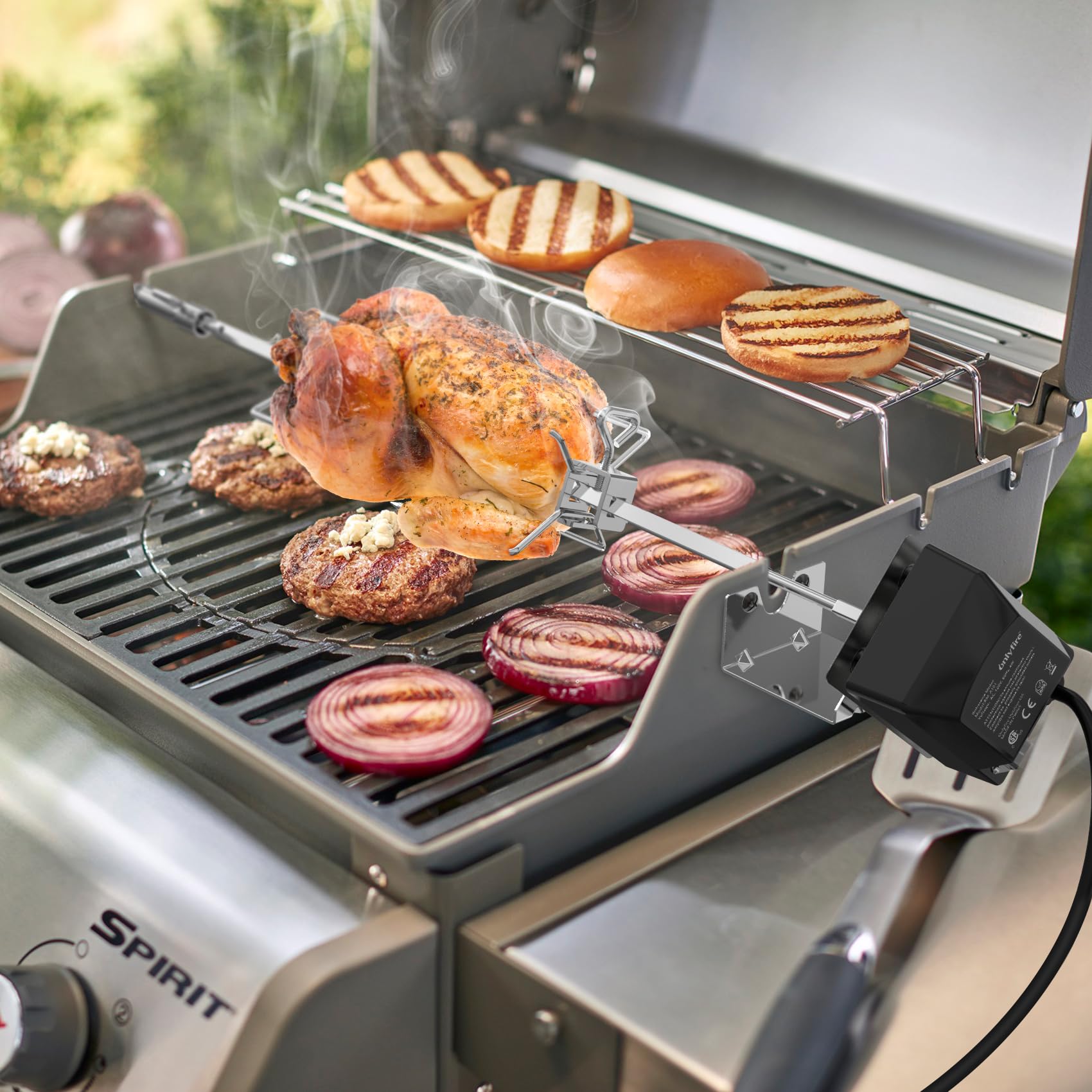 onlyfire 6014 - Kit de Asador de Parrilla de Acero Inoxidable para Weber Spirit Series 200/300