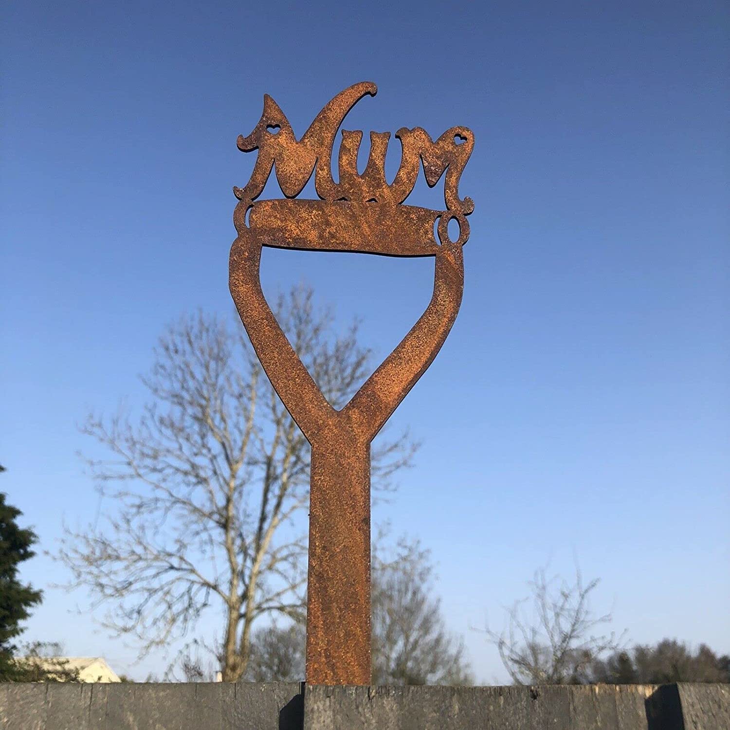 RUSTIC WAREHOUSE NORFOLK LIMITED Mum On A Spade Metal Garden Decoration for Mum Mothers Day Present, Gardening Gift - Image 3