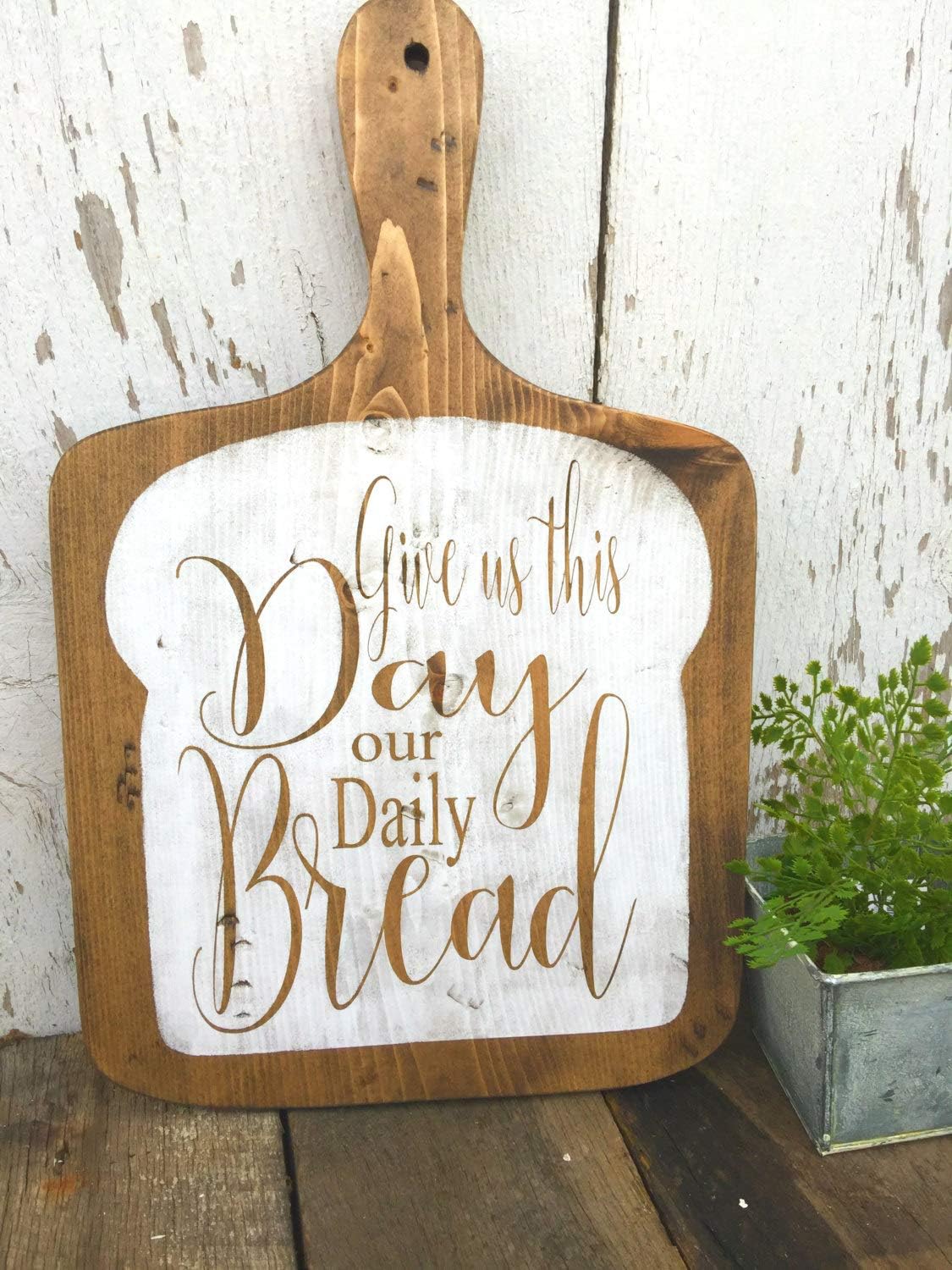 Venu67Hol Decorative Cutting Board Kitchen Decor Rustic Decor Rustic Home Decor Farm House Decor Give Us This Day Our Daily Bread