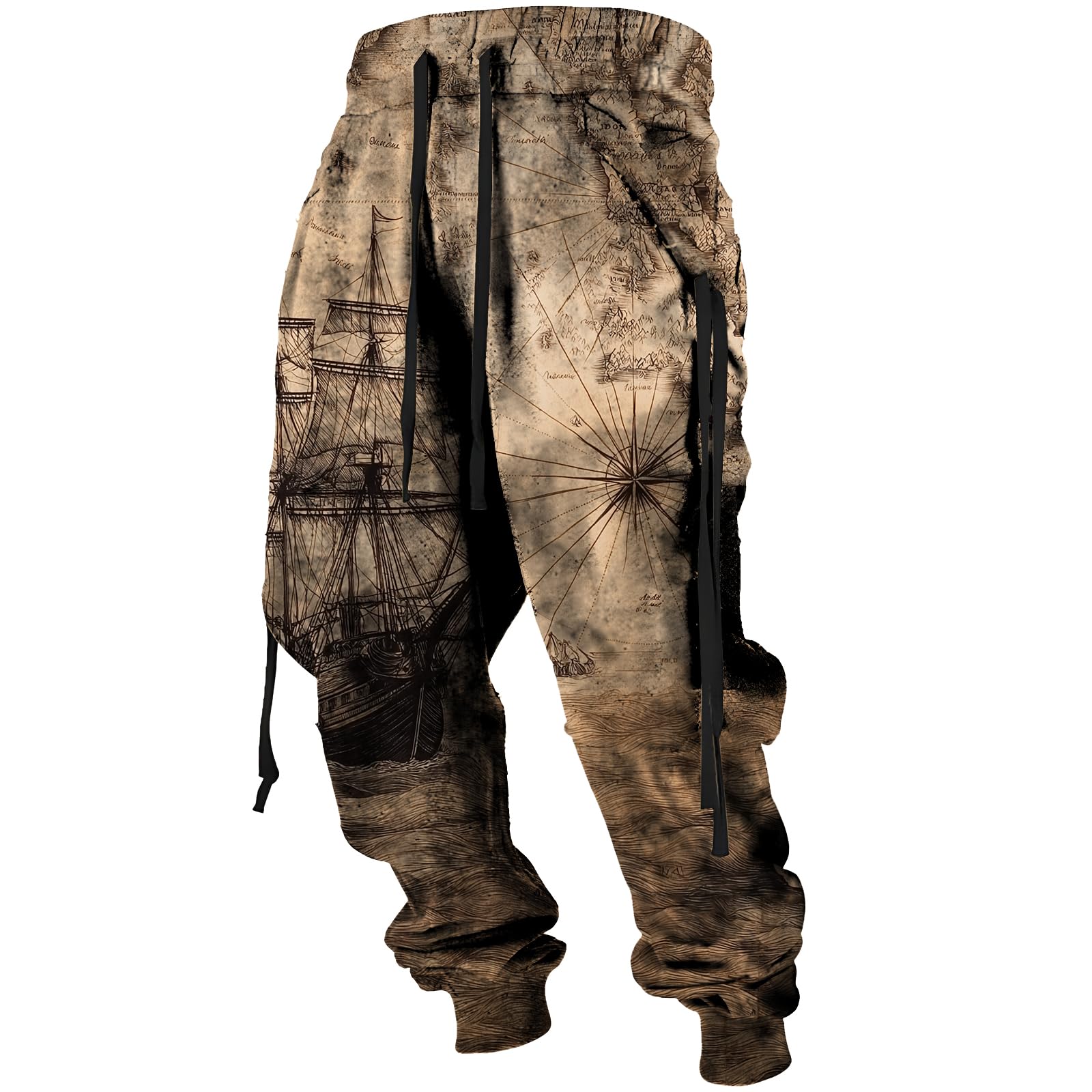 Mens Sweatpants Graphic Vintage Elastic Bottom Drawstring with Pockets Slim Fit Casual Joggers Tapered Pants