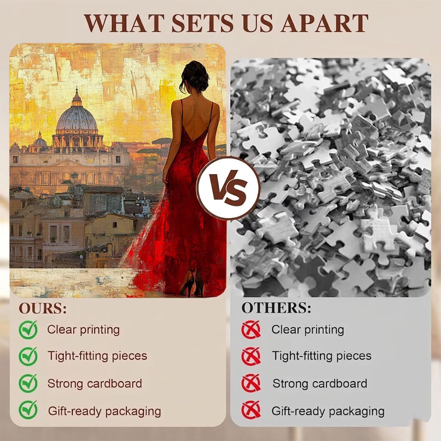 Bellezza Città Puzzle 1000 Pezzi per Adulti, Puzzle in Legno - Collezione Classica con Poster Incluso - Sfida di Concentrazione e Passatempo Antistress, Gioco Educativo per Famiglia, 75 x 50 cm f0-741