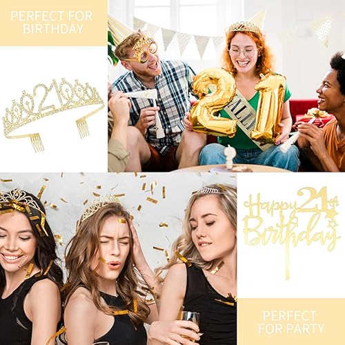 Miniatura 4 de Juego de banda y corona y tiara para cumpleaños número 50, regalos y decoraciones de cumpleaños número 50 para mujer, decoración de pastel de perlas