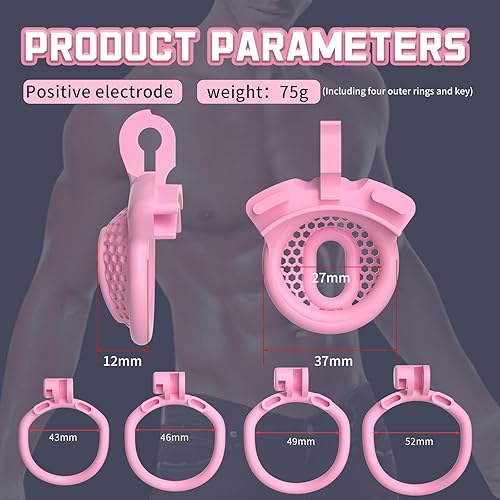 Miniatura 2 de Jaula de castidad Sissy - Jaula ligera para pene ABS + dispositivo de castidad de resina, juguetes sexuales para adultos con 4 tamaños diferentes de