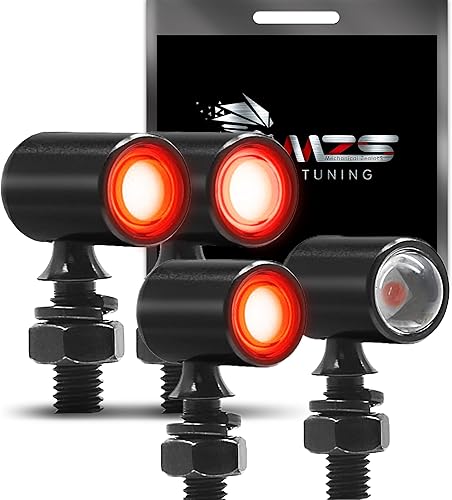 Vista 43 de MZS 1157 - Kit de luces LED para motocicleta, luces LED mejoradas, cuentas LED rojas de 2 pulgadas, estilo bala con doble color delantero o trasero