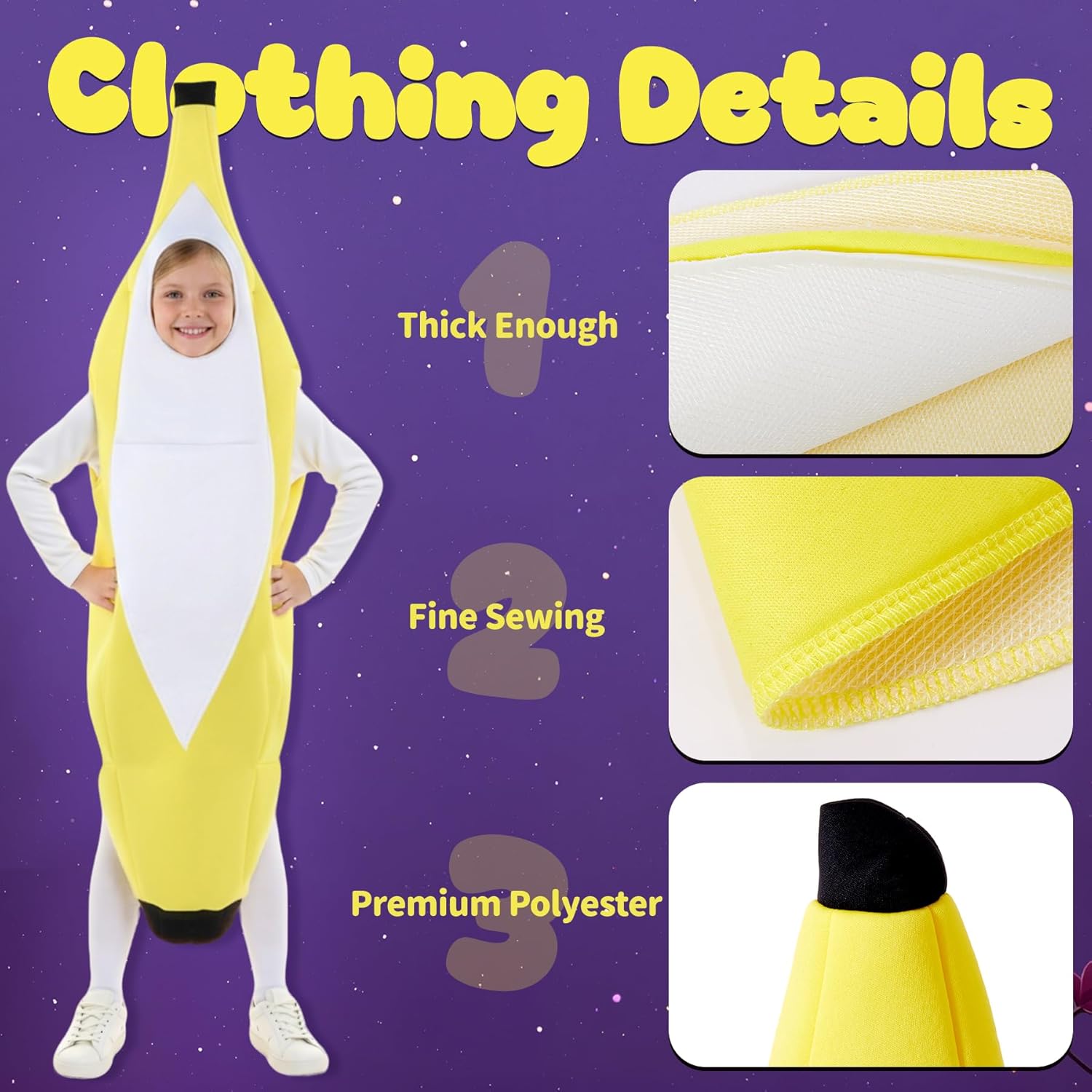 Tao-Ge Banana Costume for Kids Boys Girls Toddler Cute Fruit Outfit Halloween Dress up Costume for Play - Image 6