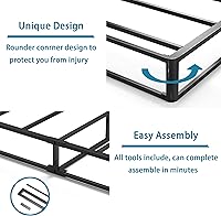 Vista 5 de juego de somier y funda tamaño individual XL, base de resortes de metal de 9 pulgadas con perfil alto, estructura resistente para colchón, libre