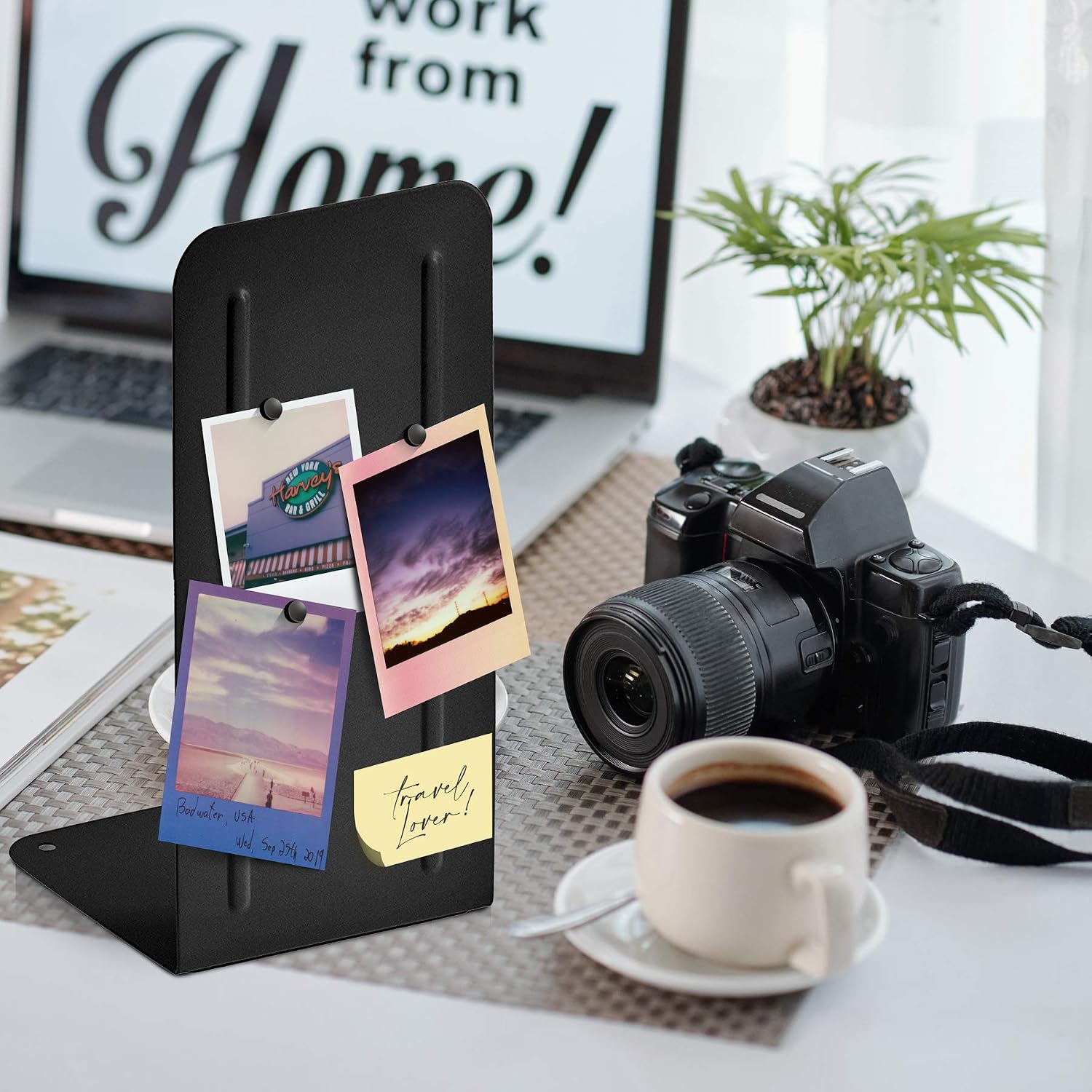 Acrimet Bookends for Shelves, Heavy Duty Steel Metal Book Ends, Non-Skid Book Stopper, Book Storage Holder for Home, Library, Jumbo Large Size 9" H x 4" W x 4 1/2" D, (Black) (1 Pair / 2 Pieces)