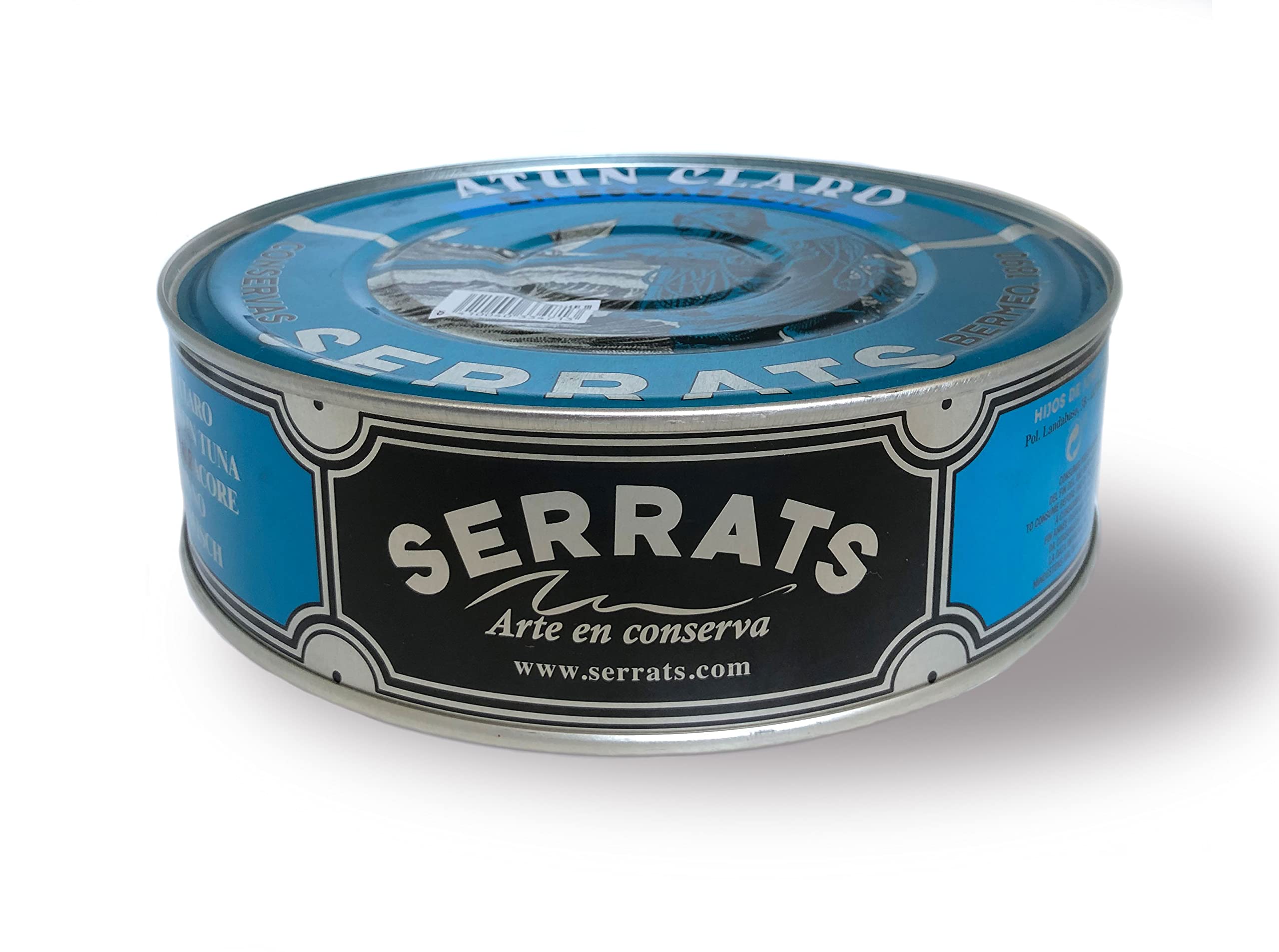 CONSERVAS SERRATS - Atún Claro en Escabeche - 4 Latas x 1800g (Total: 7200g) - Elaboración Artesanal desde 1890 - Sin Gluten - Rico en Omega 3