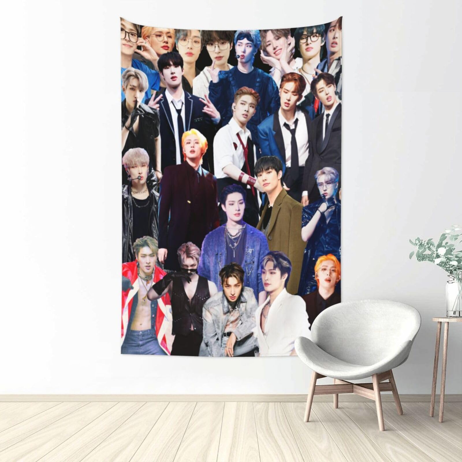 PODODNOE Tapestry ATEEZ Mingi Tapestries Flag concert Banner Wall Hanging poster flag for Bedroom Living Room Decor College Dorm Decoration Fans support Gift 60 * 40 inch