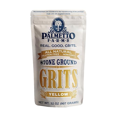 Palmetto Farms Yellow Stone Ground Grits 2 libras sin OMG sólo maíz totalmente Natural sin aditivos natural sin gluten producidos en instalaciones