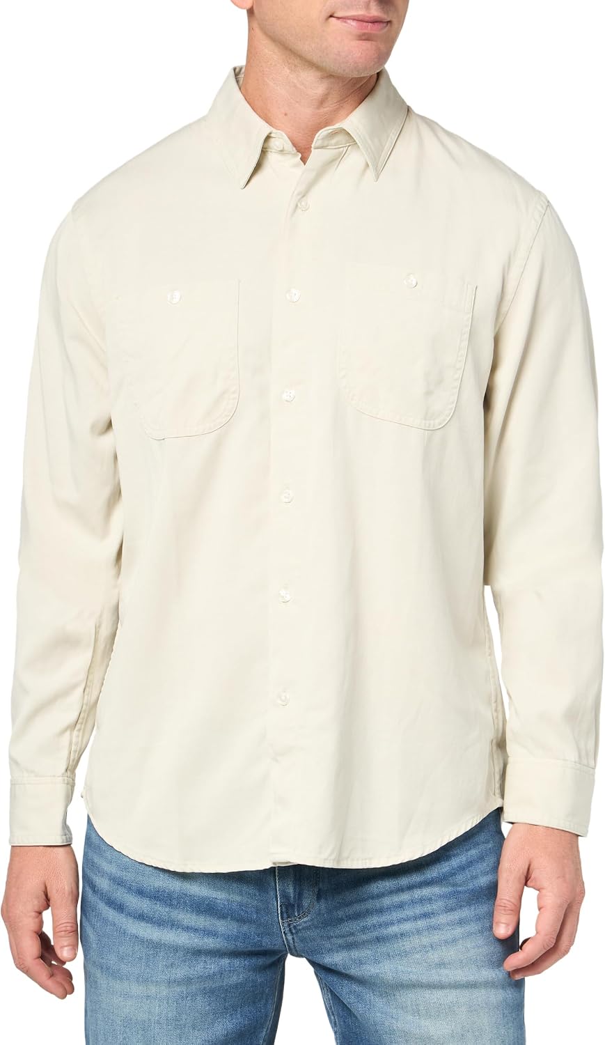 Club Monaco Men's Men's Long Sleeve Button Down Soft Twill Utility Shirt