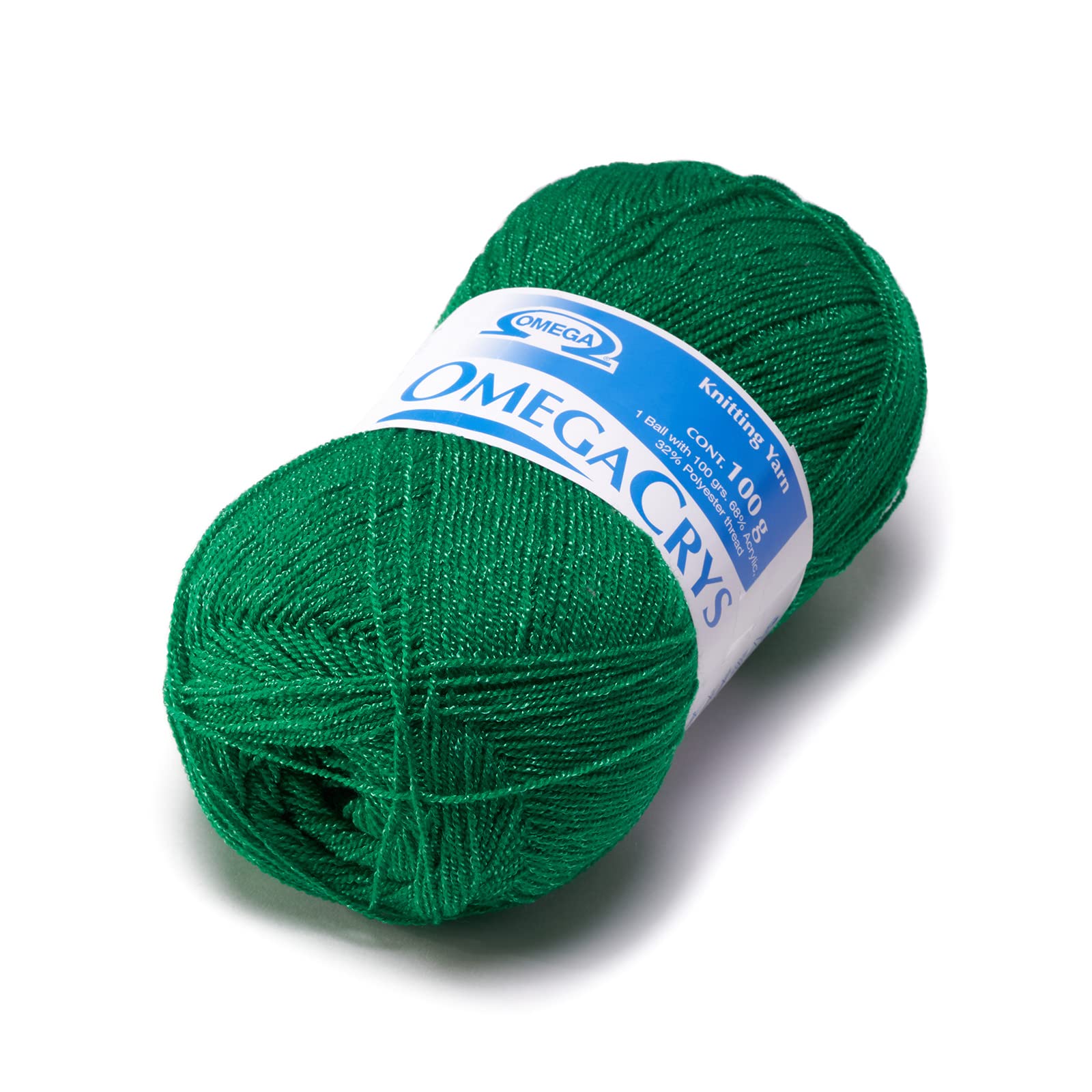 OMEGACRYS [100grs] - by Omega - Fine Crystal Yarn Great for All Crafts - Color 33-Green 224